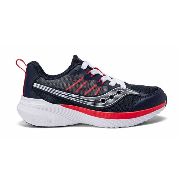 Kids Saucony Endorphin KDZ 2.0, Navy/Red, 1.5 Medium