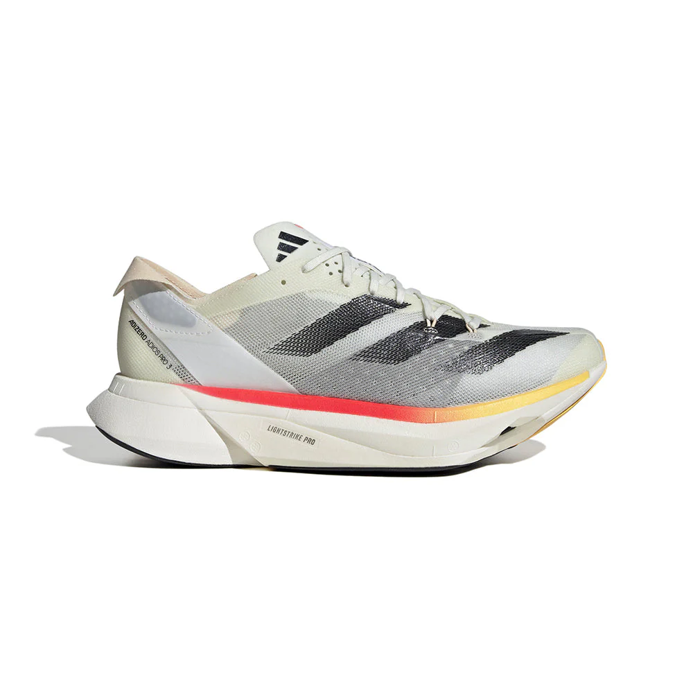 Men's Adidas Adizero Adios Pro 3, Ivory/Core Black/Crystal Sand, 11 D Medium
