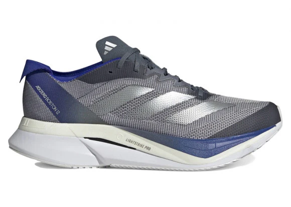 Men's Adidas Adizero Boston 12, Onix/Matte Silver/Lucid Blue, 11 D Medium