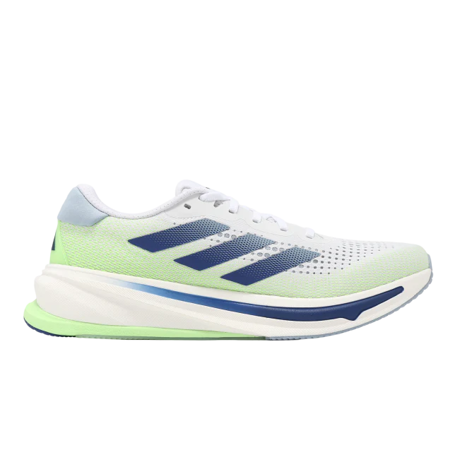 Men's Adidas Supernova Rise, Cloud White/Wonder Blue/Green Spark, 8 D Medium