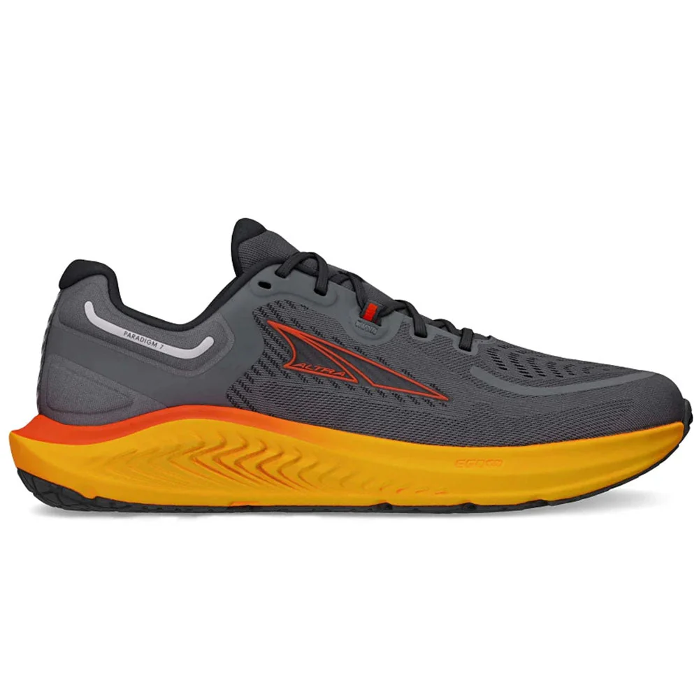Men's Altra Paradigm 7, Gray/Orange, 11 D Medium