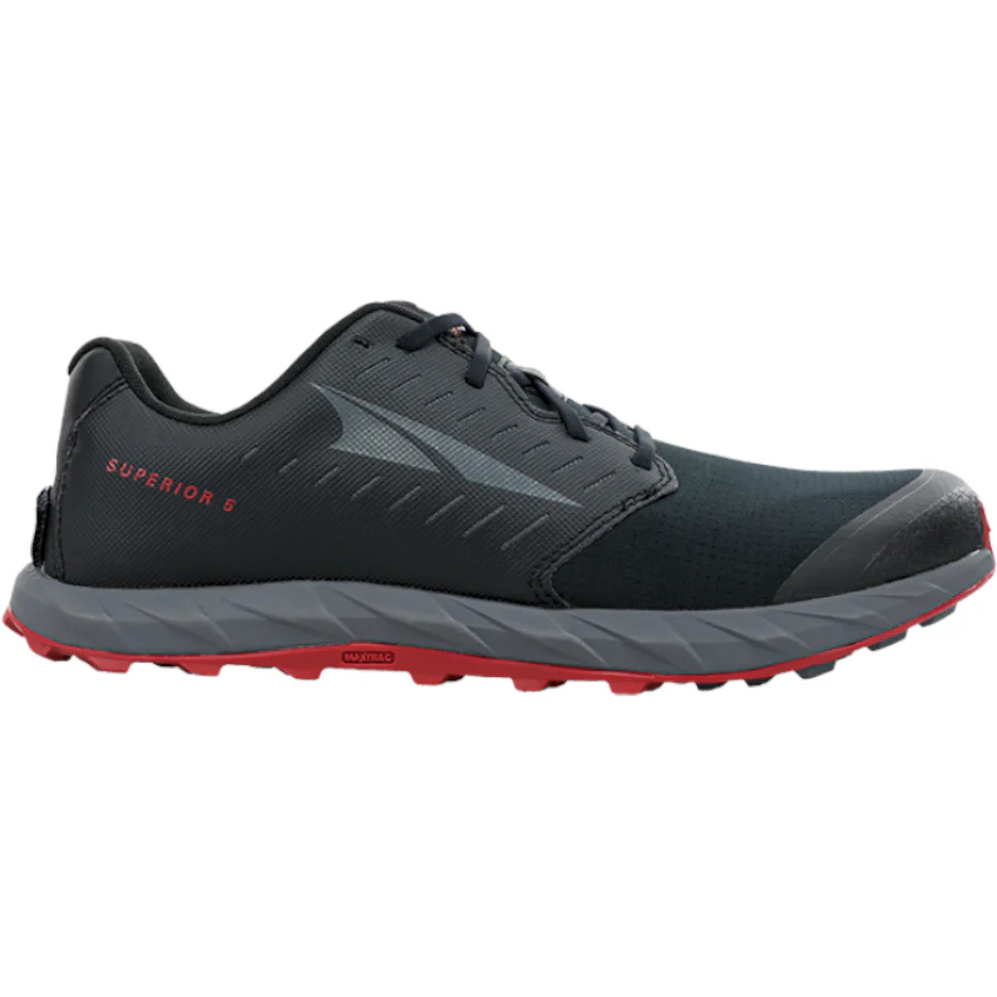 Men's Altra Superior 5, Black/Red, 8 D Medium
