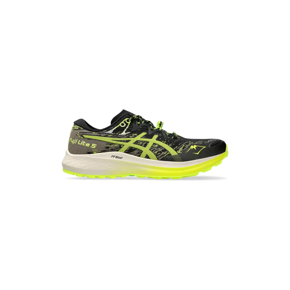 Men's Asics Fuji Lite 5, Black/Safety Yellow, 12.5 D Medium