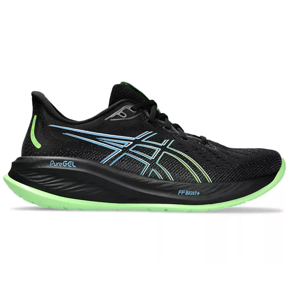 Men's Asics Gel-Cumulus 26, Black/Electric Lime, 7.5 D Medium