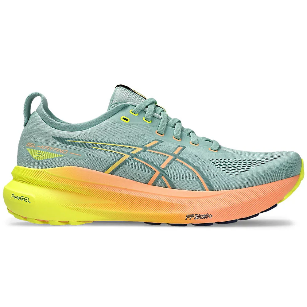 Men's Asics Gel-Kayano 31 Paris, Light Celadon/Safety Yellow, 10 D Medium