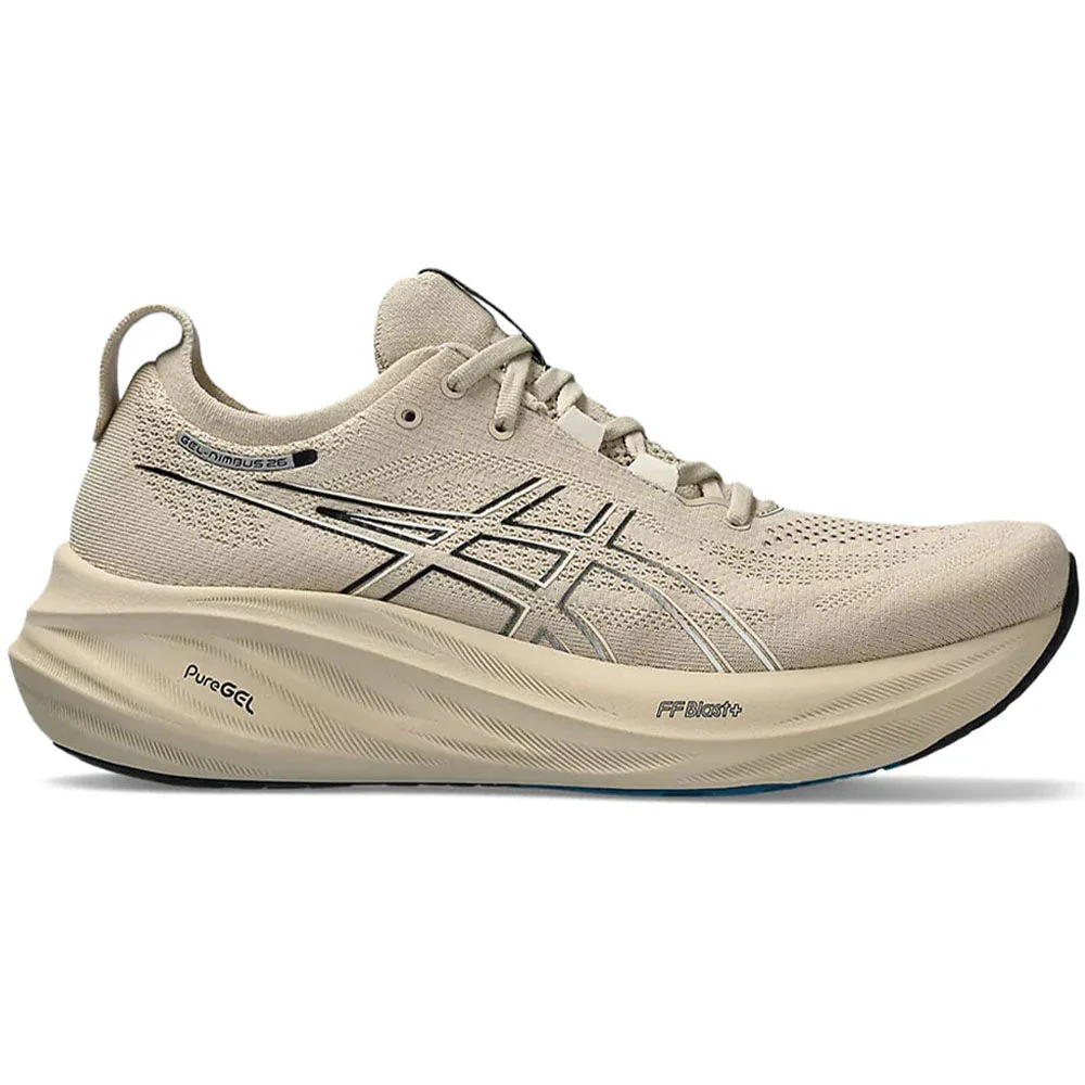 Men's Asics Gel-Nimbus 26, Feather Grey/Black, 14 D Medium