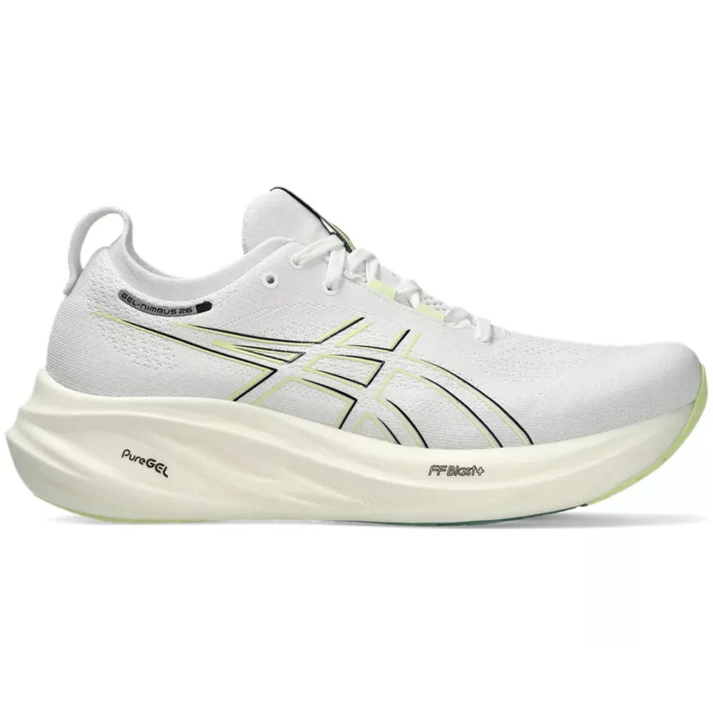 Men's Asics Gel-Nimbus 26, White/Birch, 11.5 2E Wide