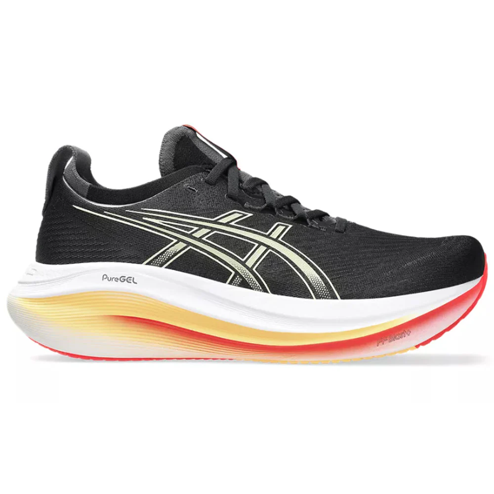 Men's Asics Gel-Nimbus 27, Black/Khaki, 11.5 D Medium