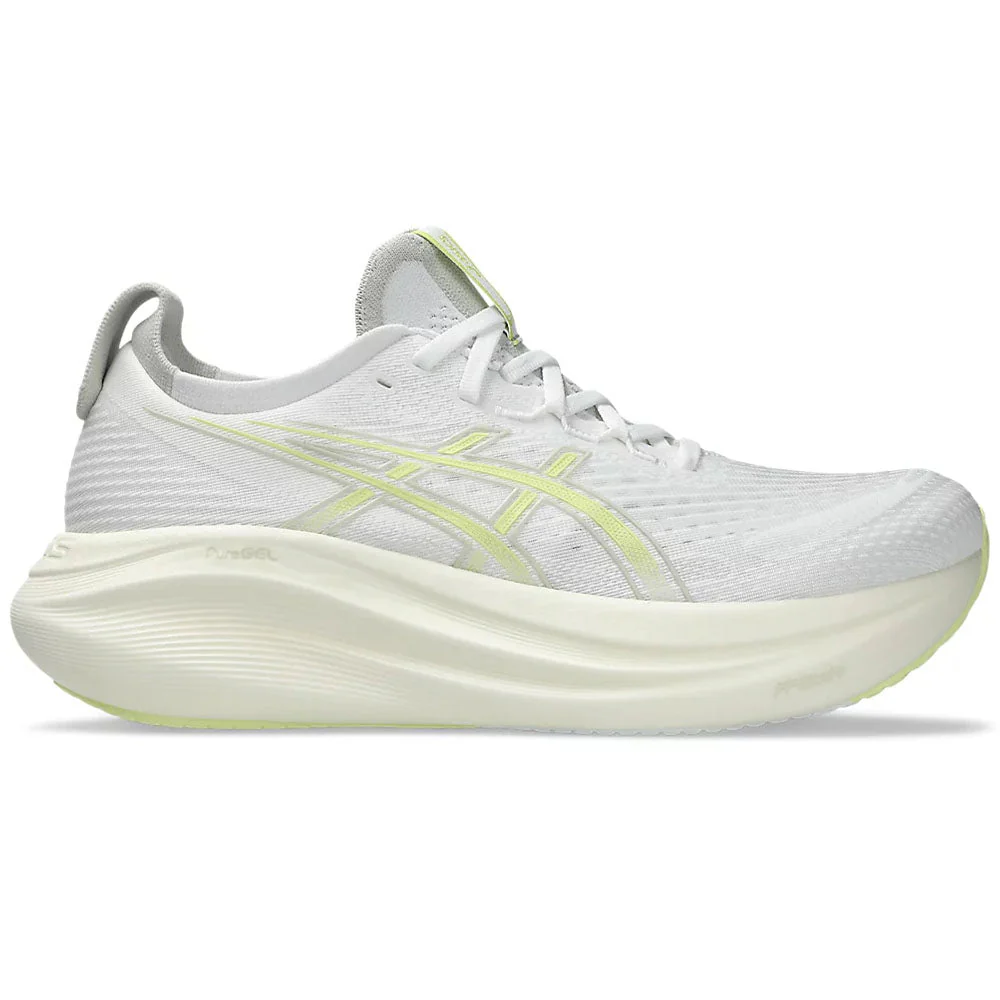 Men's Asics Gel-Nimbus 27, White/Huddle Yellow, 10.5 D Medium