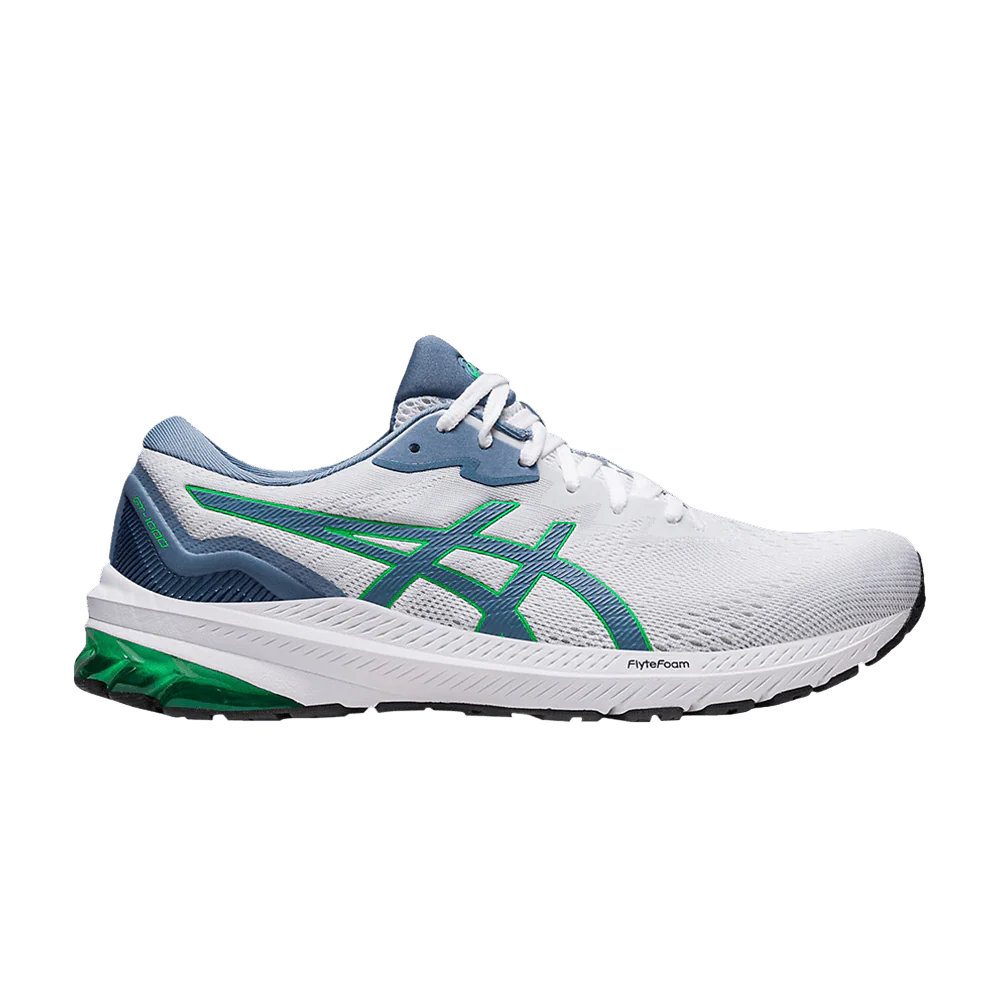 Men's Asics GT-1000 11, White/Steel Blue, 12 D Medium
