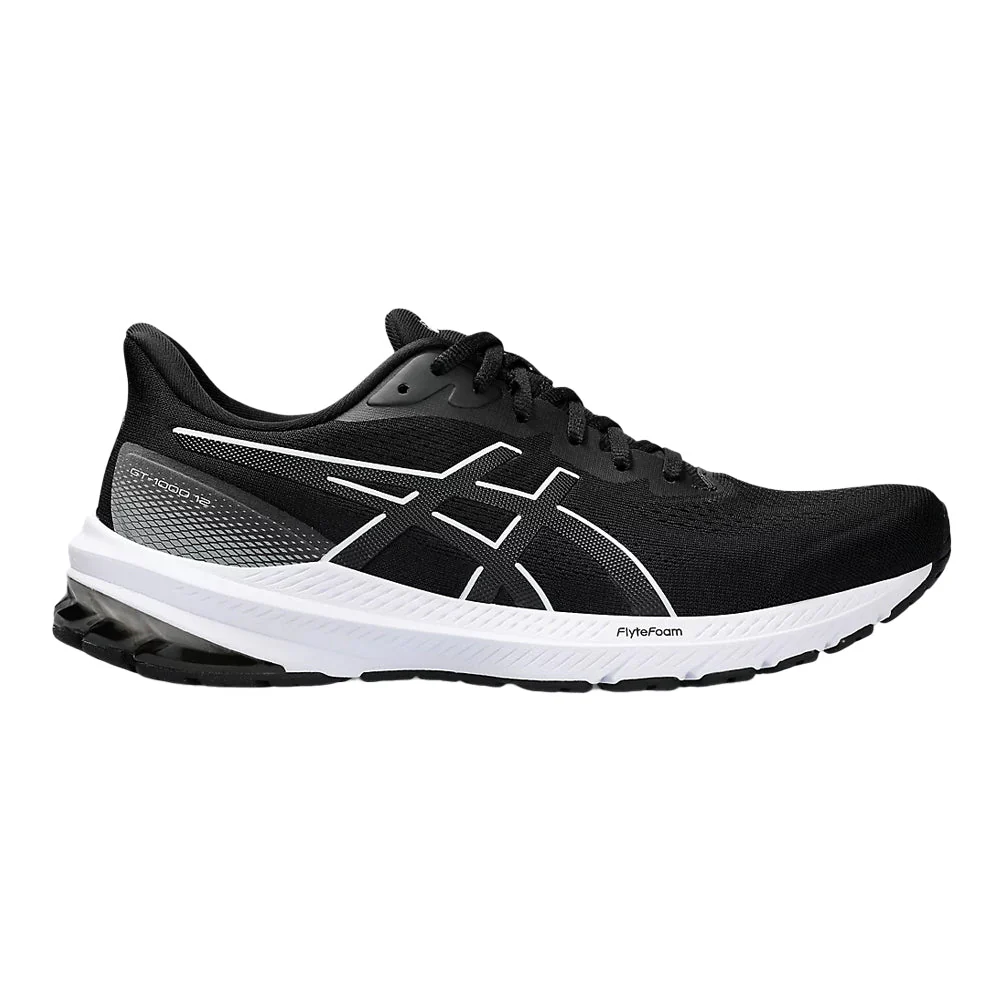 Men's Asics GT-1000 12, Black/White, 11.5 D Medium