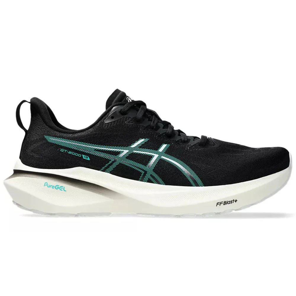Men's Asics GT-2000 13, Black/Wave Teal, 9 D Medium