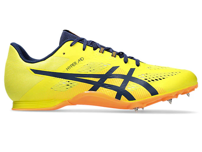 Men's Asics Hyper MD 8, Bright Yellow/Blue Expanse, 10.5 D Medium