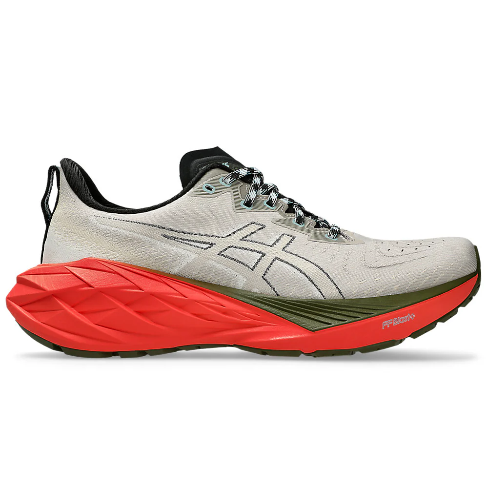 Men's Asics Novablast 4 TR, Nature Bathing/Red Snapper, 13 D Medium