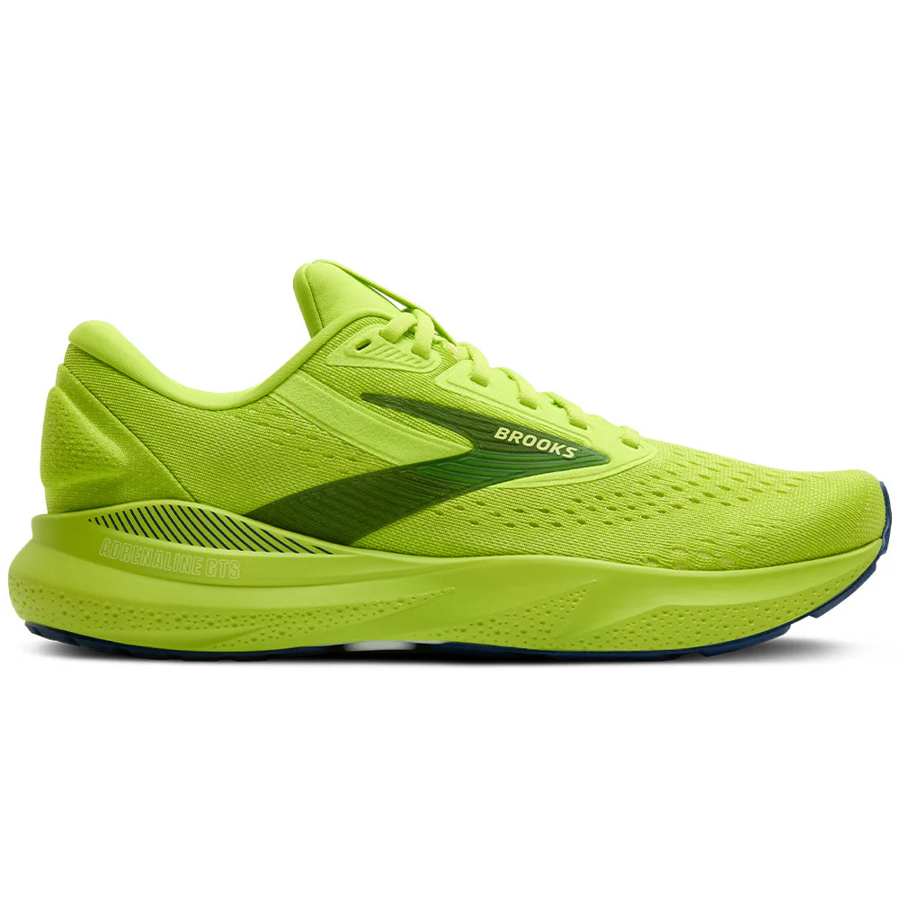Men's Brooks Adrenaline GTS 24, Acid Lime/Sunny Lime/Navy, 12 D Medium