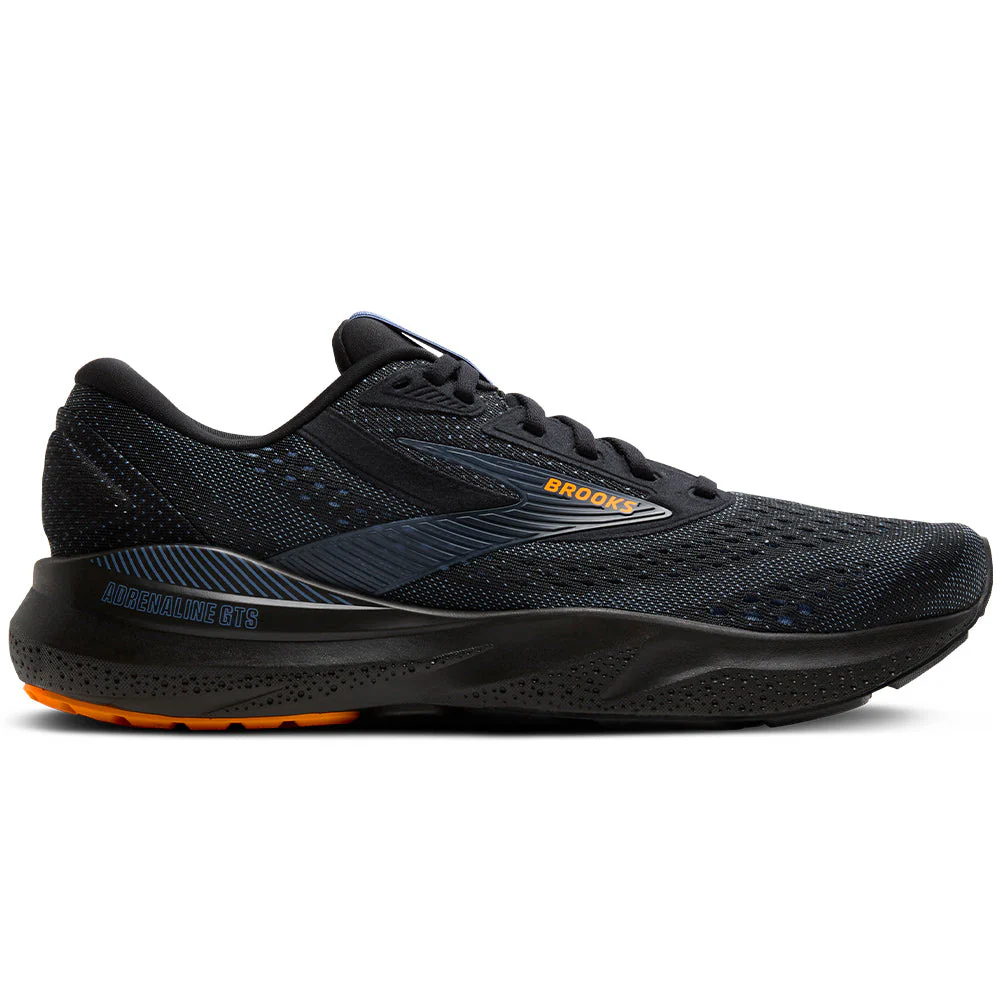 Men's Brooks Adrenaline GTS 24, Black/Country Blue/Orange, 8.5 D Medium
