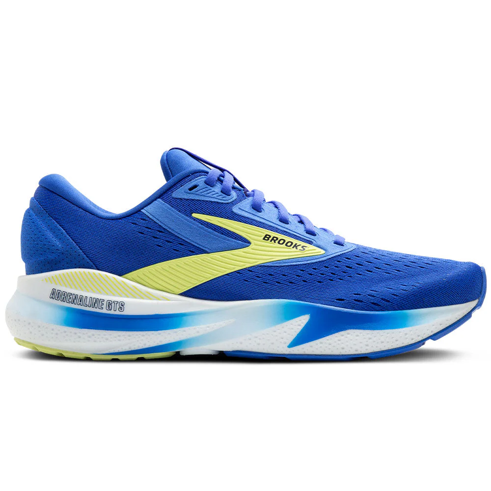 Men's Brooks Adrenaline GTS 24, Cobalt/Neo Yellow/Peacoat, 14 D Medium