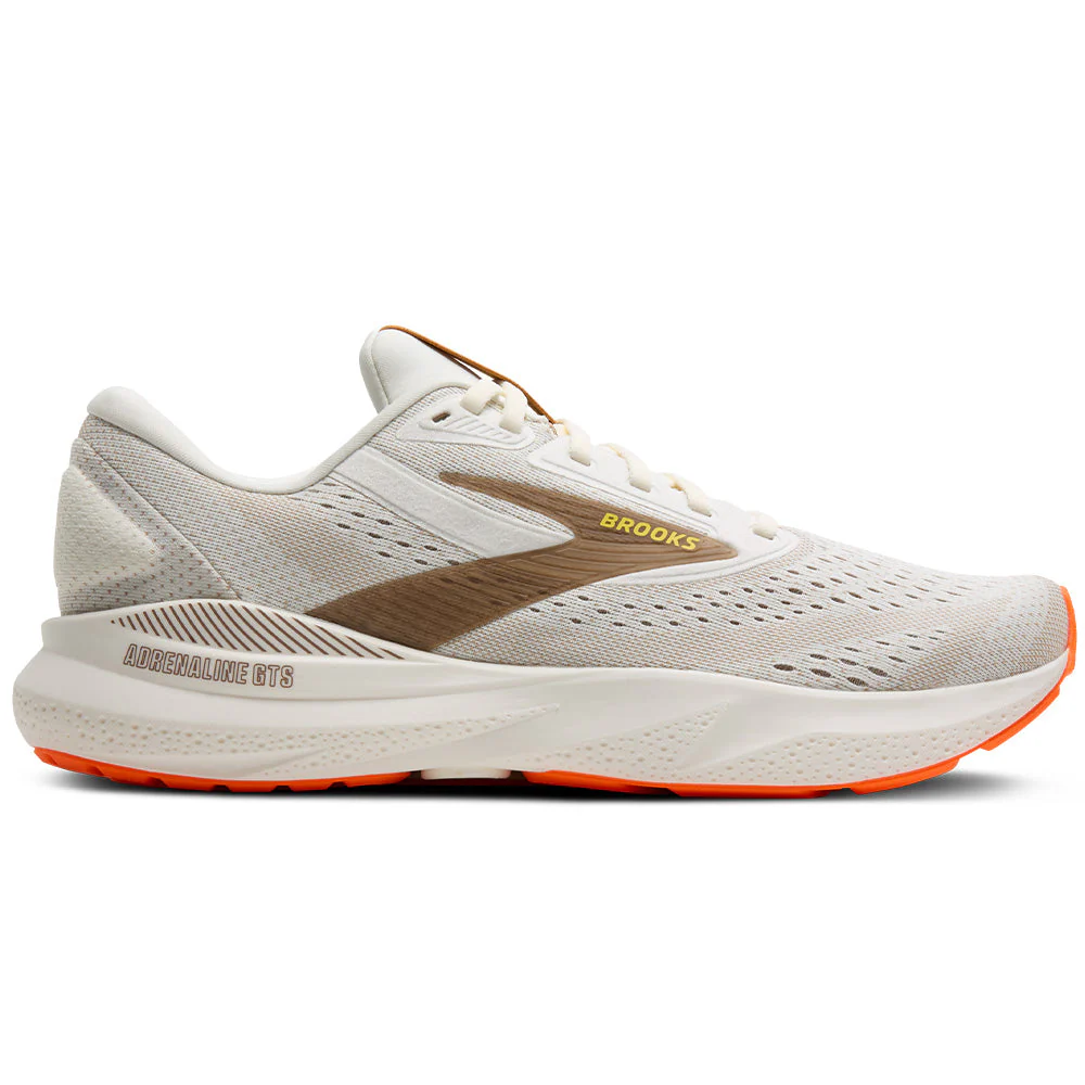 Men's Brooks Adrenaline GTS 24, Coconut/Portabella/Orange, 12 D Medium