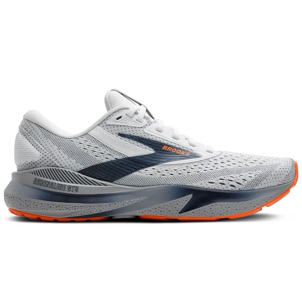 Men's Brooks Adrenaline GTS 24, White/Peacoat/Alloy, 12.5 D Medium