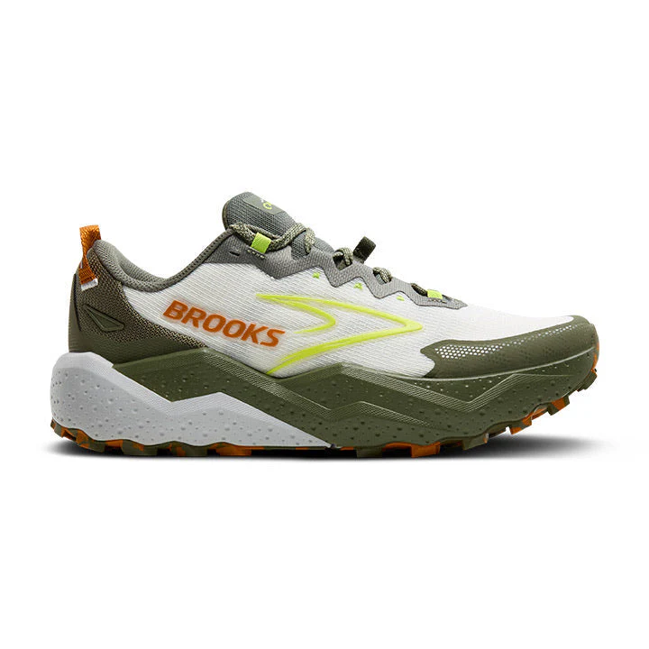 Men's Brooks Caldera 8, Dusty Olive/Lime/Oyster, 14 D Medium
