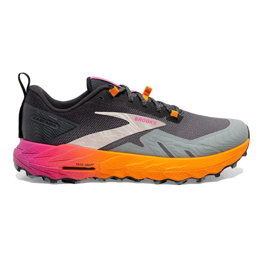 Men's Brooks Cascadia 17, Primer/Ebony/Oriole, 14 D Medium