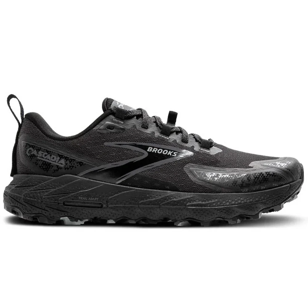 Men's Brooks Cascadia 18, Black/Blackened Pearl/Grey, 8.5 D Medium