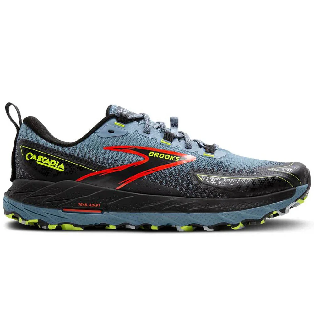 Men's Brooks Cascadia 18, Citadel/Ebony/Lime, 11.5 D Medium