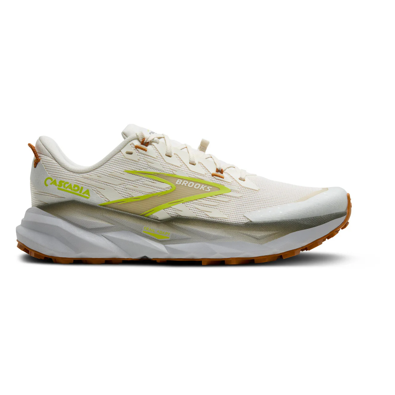 Men's Brooks Cascadia 19, Coconut/Olive/Ginger, 11 D Medium