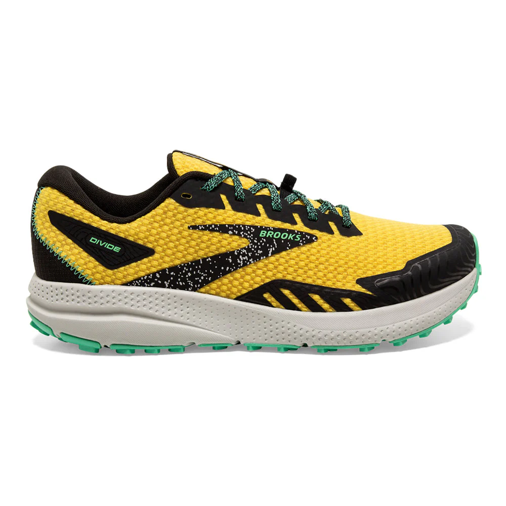 Men's Brooks Divide 4, Lemon Chrome/Black/Spring Bud, 8.5 D Medium