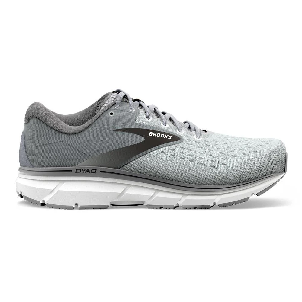 Men's Brooks Dyad 11, Grey/Black/White, 14 D Medium