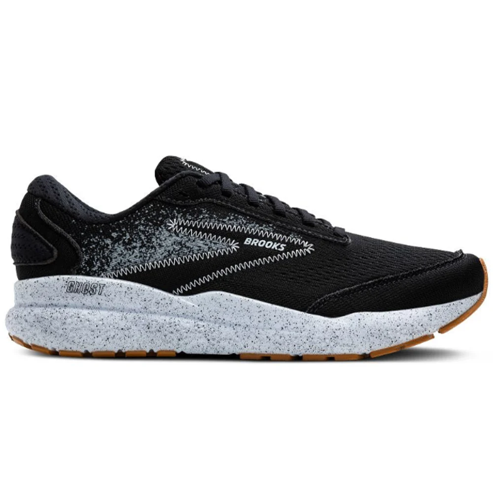 Men's Brooks Ghost 16, Black/Blackened Pearl/White, 11 D Medium