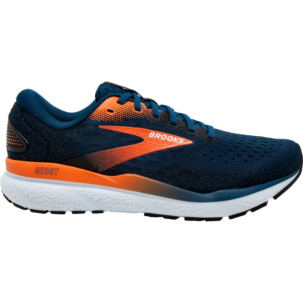 Men's Brooks Ghost 16, Blue Opal/Black/Nasturtium, 13 D Medium