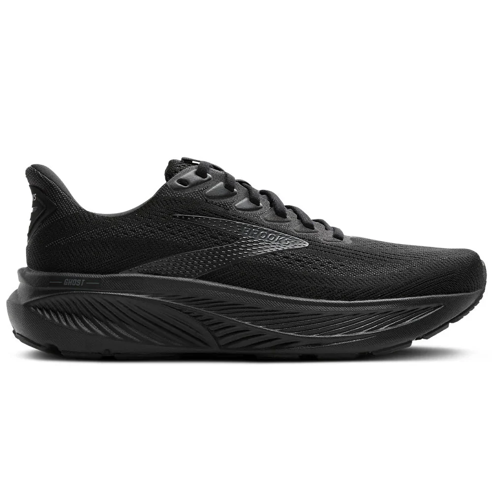 Men's Brooks Ghost 17, Black/Black/Ebony, 13 4E Extra Wide