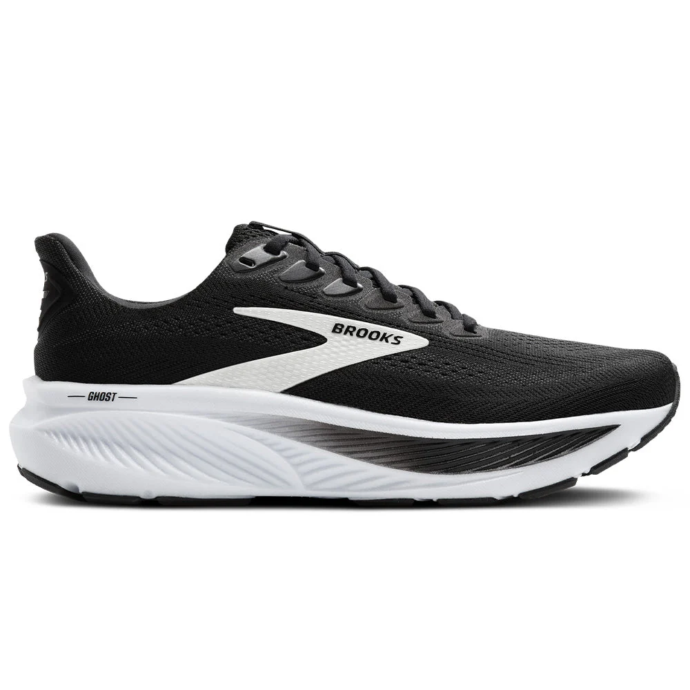 Men's Brooks Ghost 17, Black/Grey/White, 12 D Medium