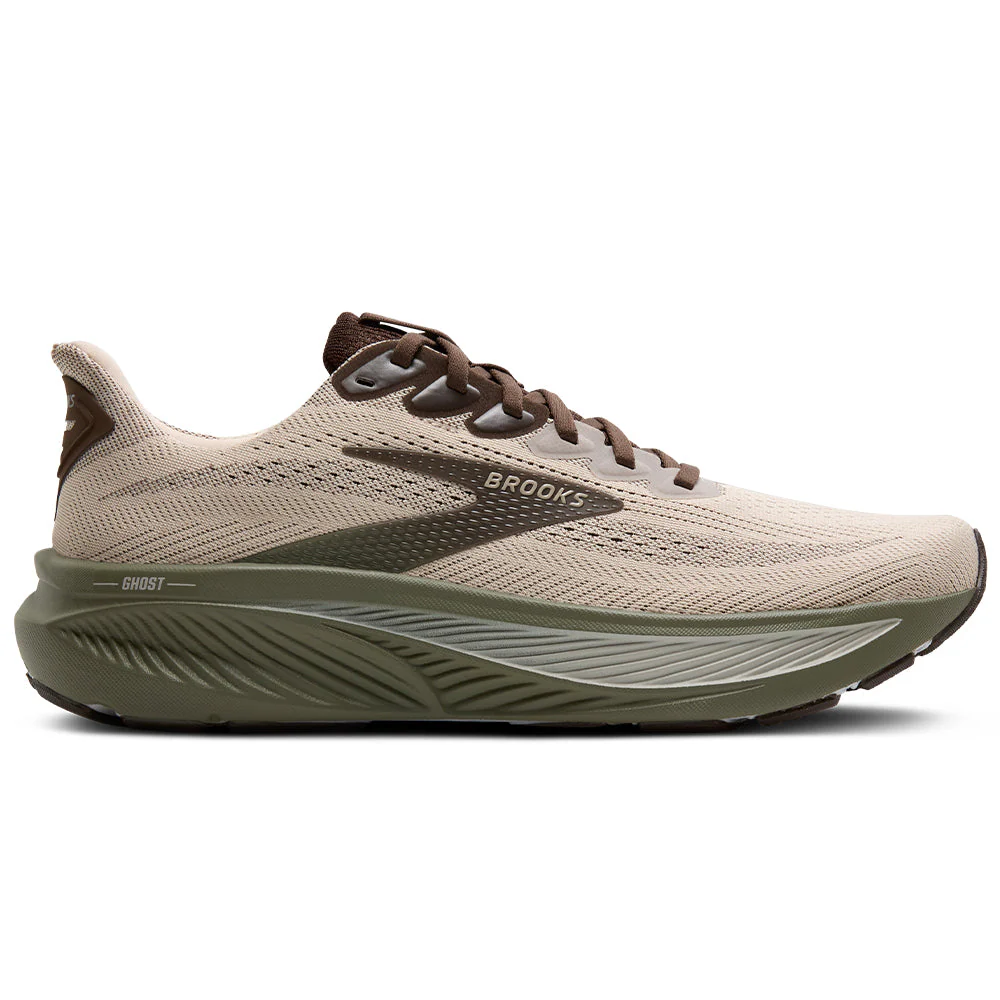 Men's Brooks Ghost 17, Chateau Gray/Brown/Olive, 8.5 D Medium