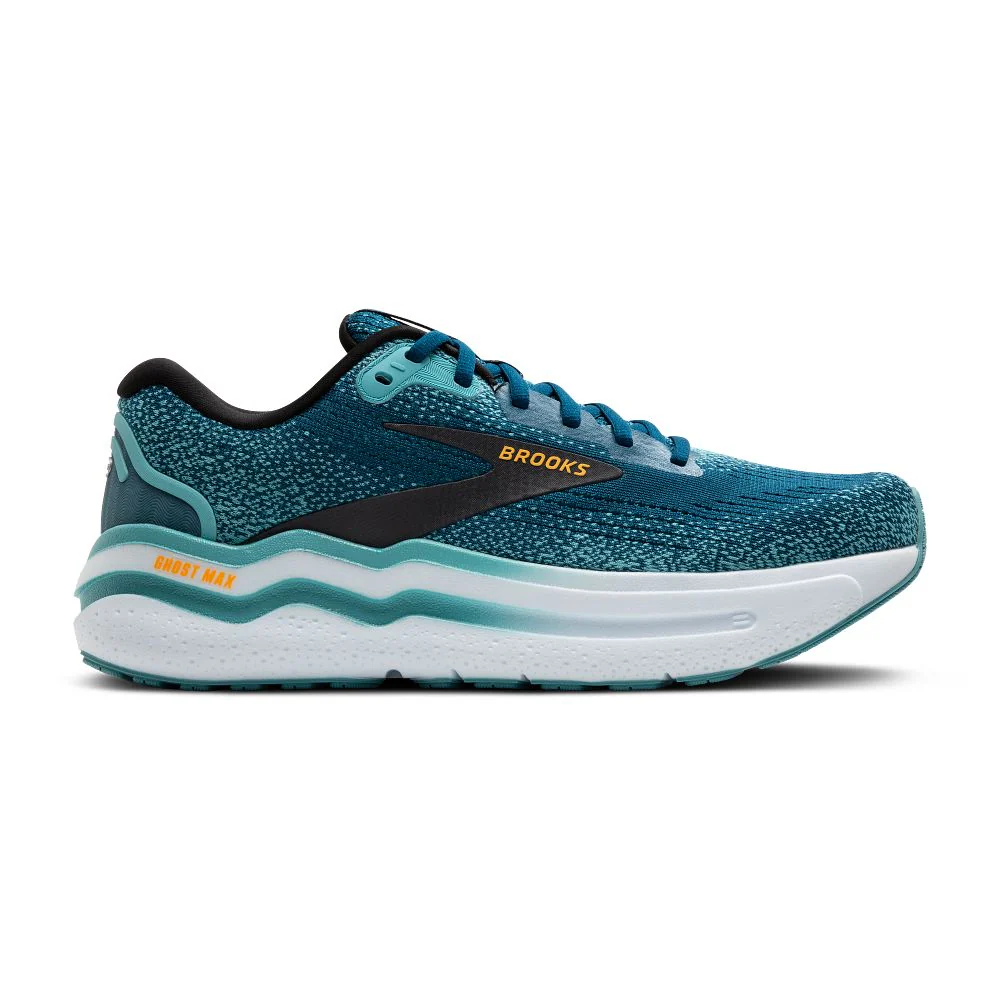 Men's Brooks Ghost Max 2, Moroccan Blue/Aqua/Orange Pop, 10 D Medium