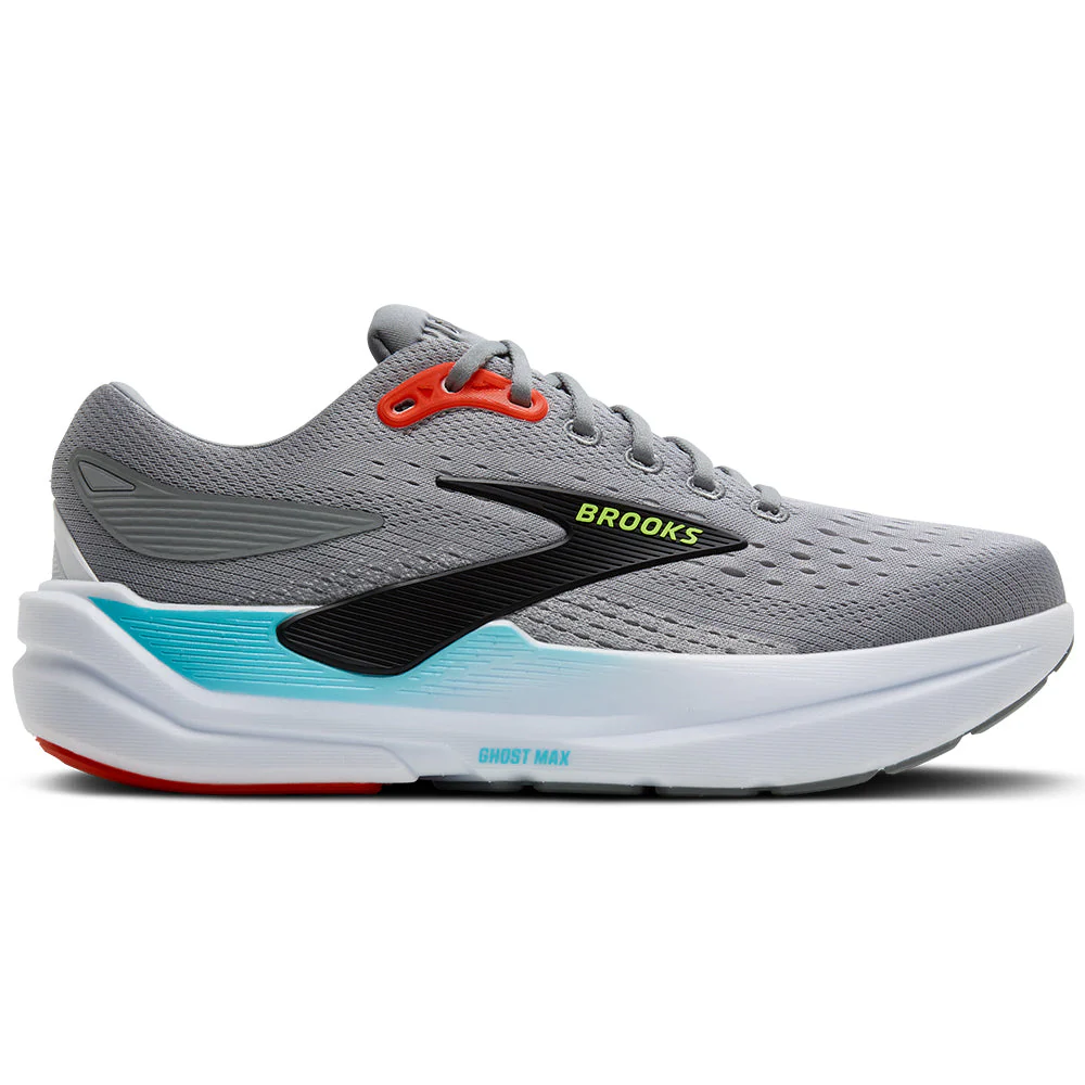 Men's Brooks Ghost Max 3, Primer Grey/Antarctica/Red, 10.5 D Medium