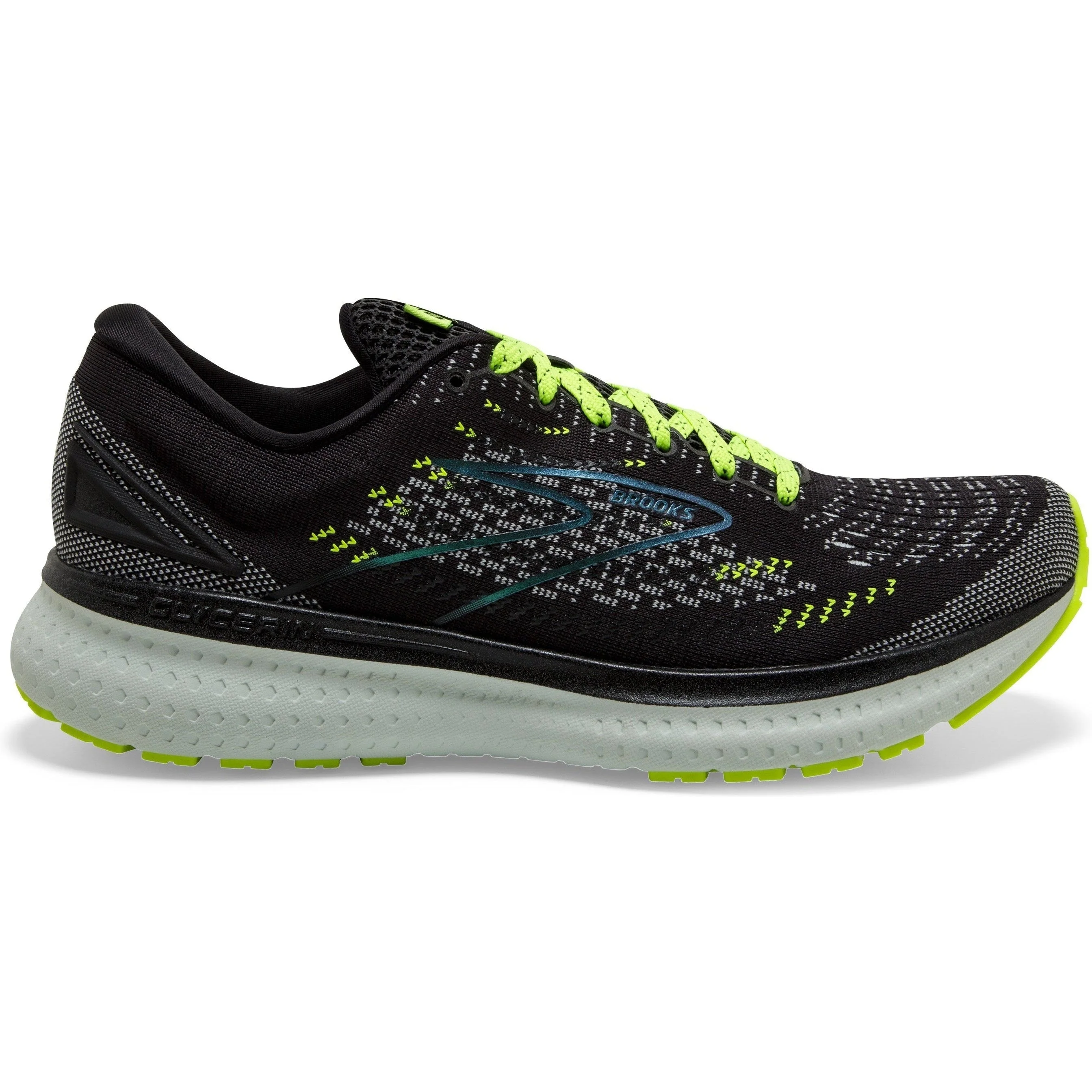 Men's Brooks Glycerin 19, Black/Nightlife/Spa Blue, 11.5 D Medium