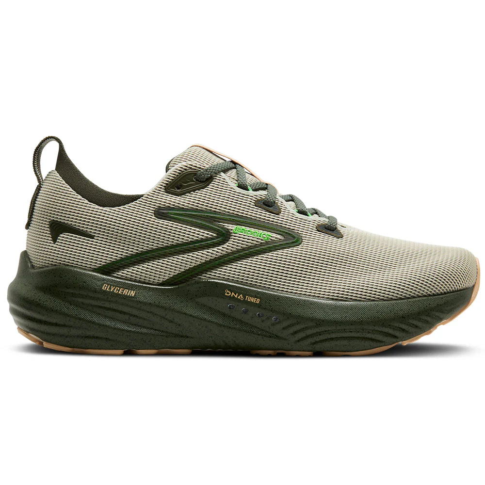 Men's Brooks Glycerin 22, Beetle/Celadon/Ivory, 12 D Medium