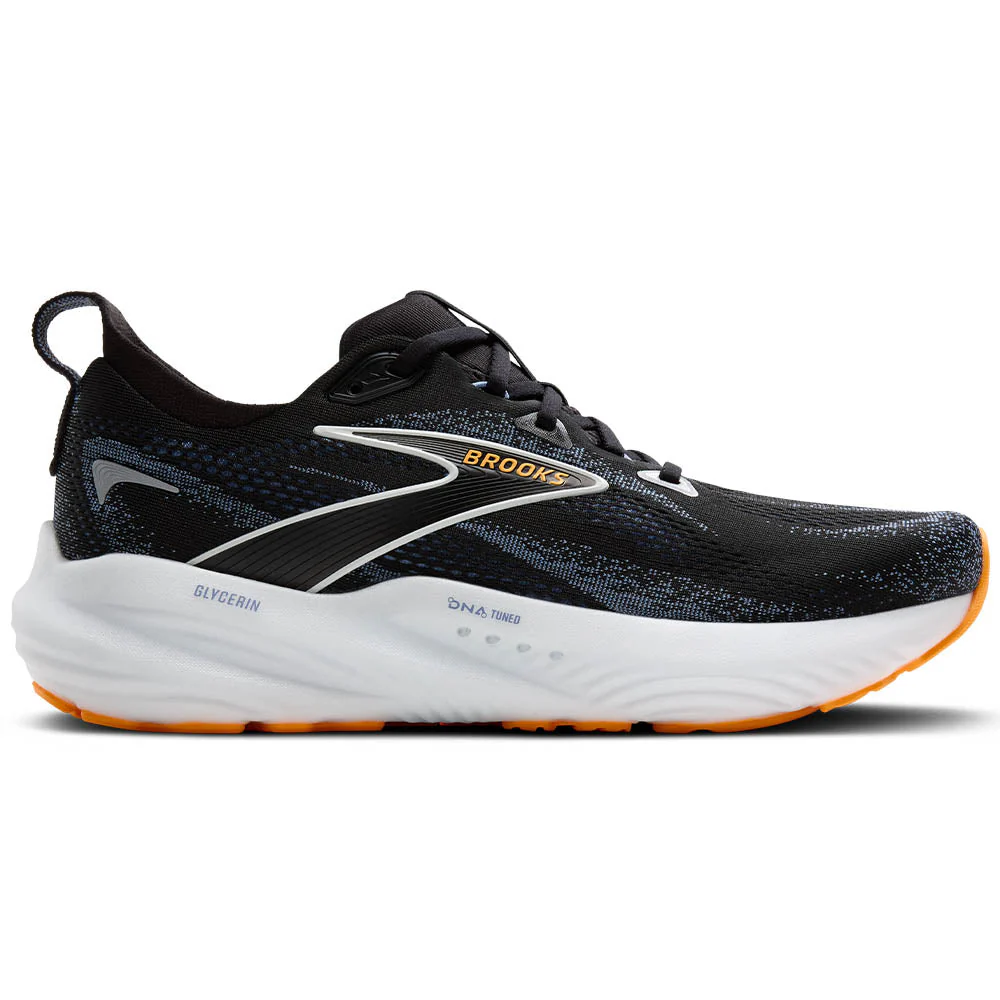 Men's Brooks Glycerin 22, Black/Country Blue/Orange Pop, 13 D Medium