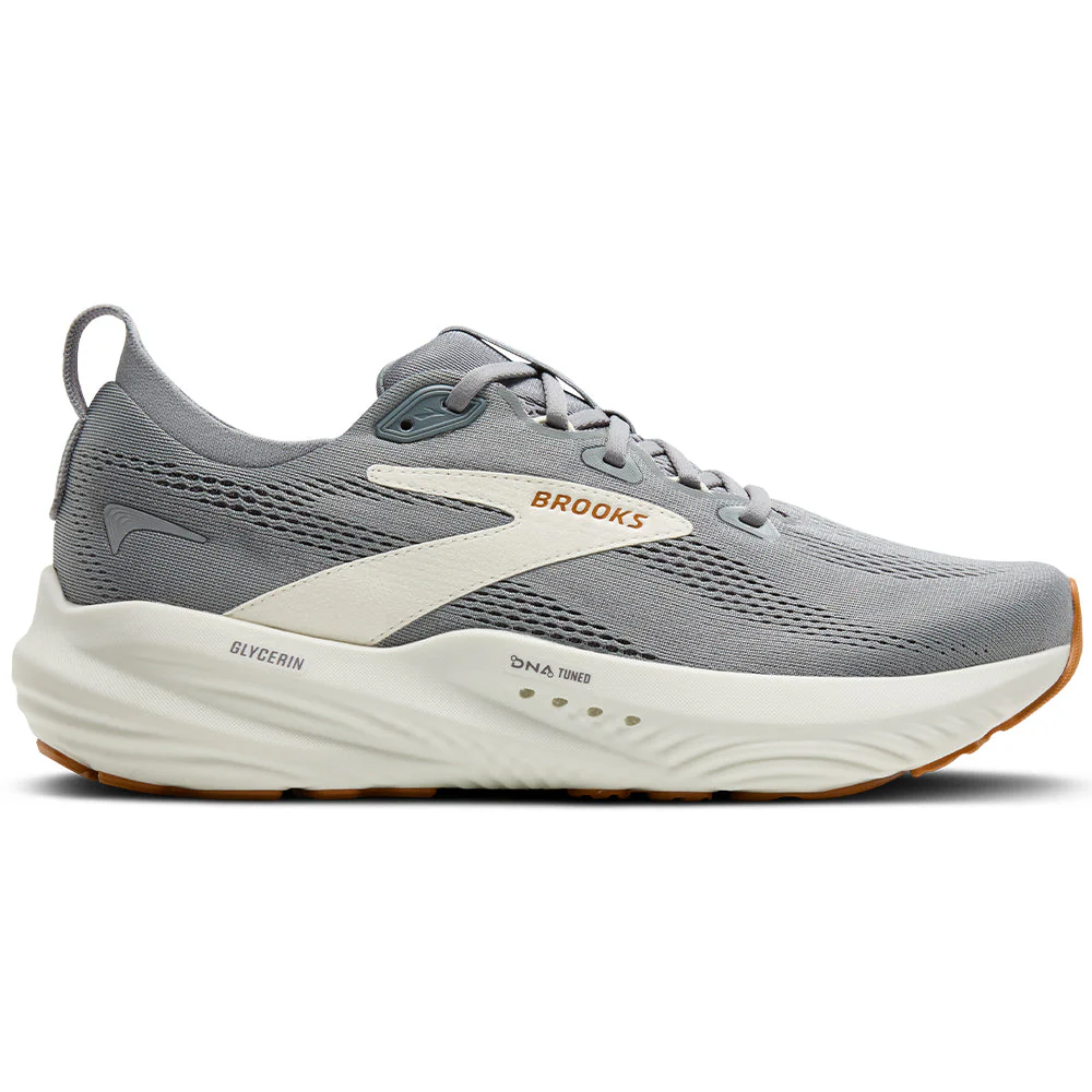 Men's Brooks Glycerin 22, Primer Gray/Gray/Honey Ginger, 9 D Medium