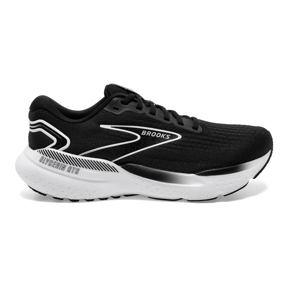 Men's Brooks Glycerin GTS 21, Black/Grey/White, 10.5 D Medium