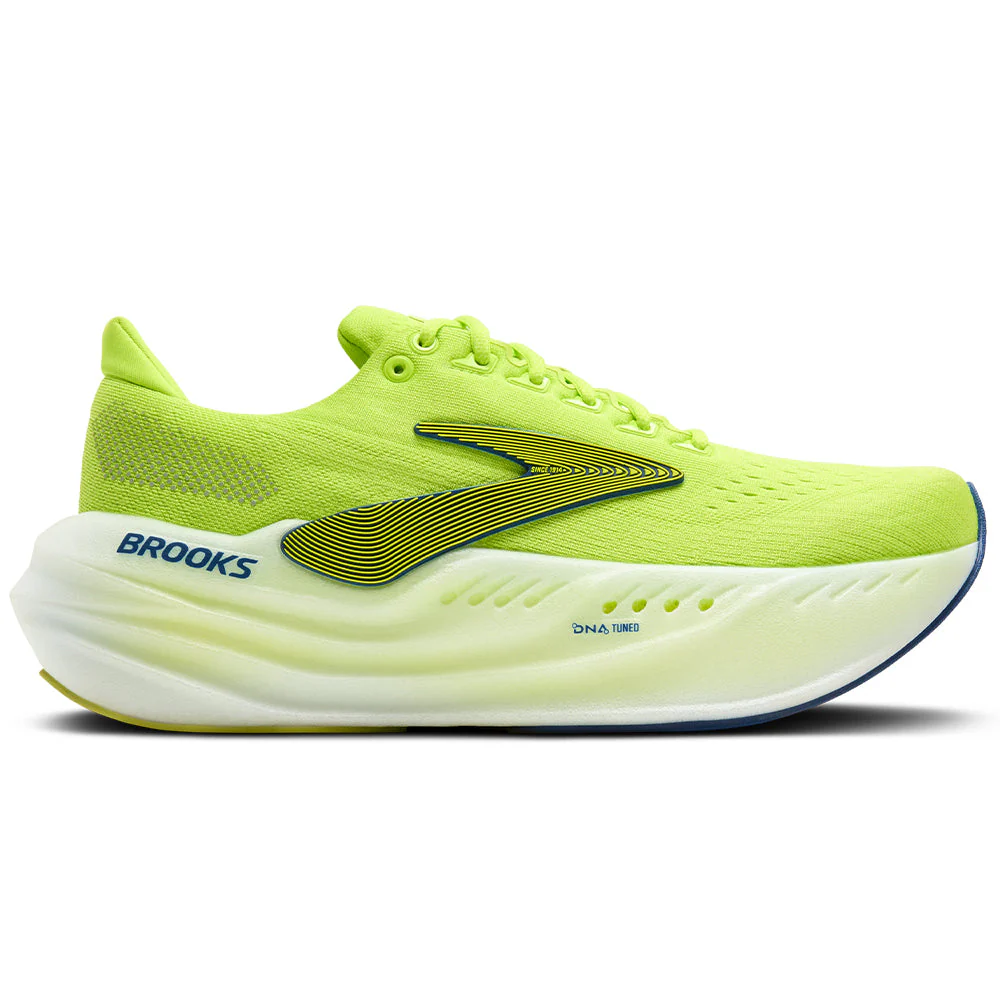 Men's Brooks Glycerin Max, Lime/Navy Peony/White, 8.5 D Medium