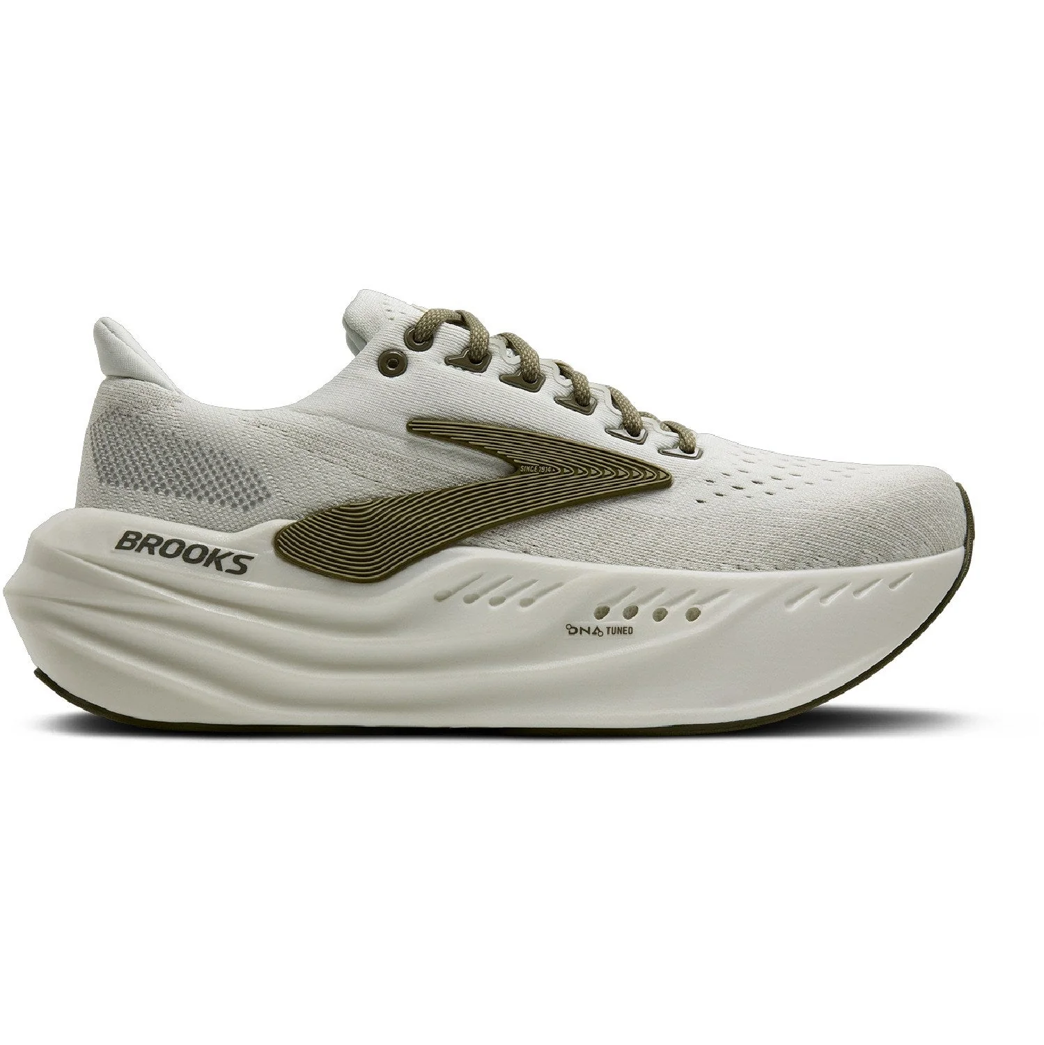 Men's Brooks Glycerin Max, Grey/Dusty Olive/Tea, 10.5 D Medium