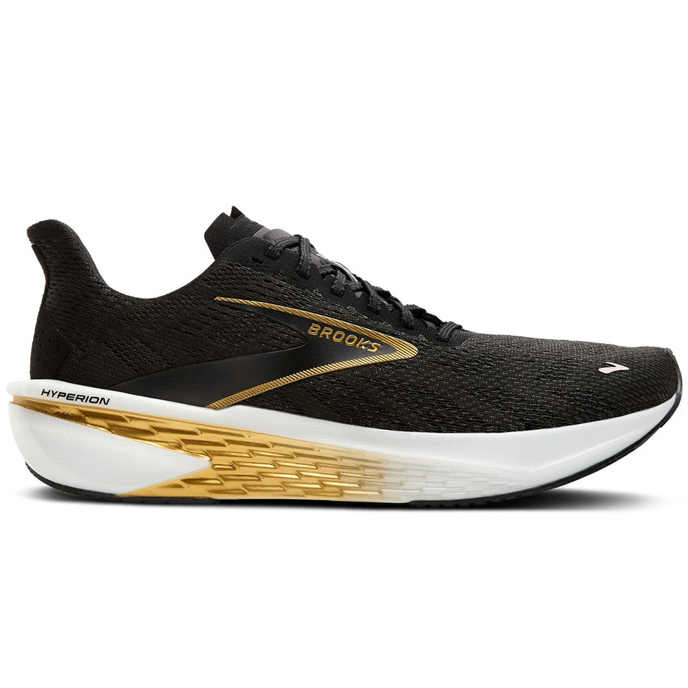 Men's Brooks Hyperion 2, Black/Gold/Pink, 8 D Medium