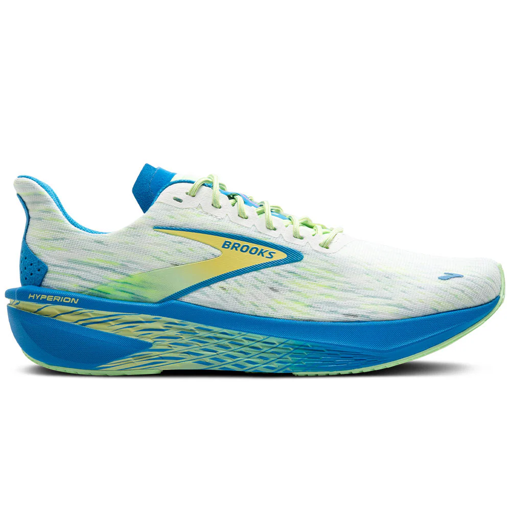 Men's Brooks Hyperion 2, White/Elfin/Patina, 9.5 D Medium