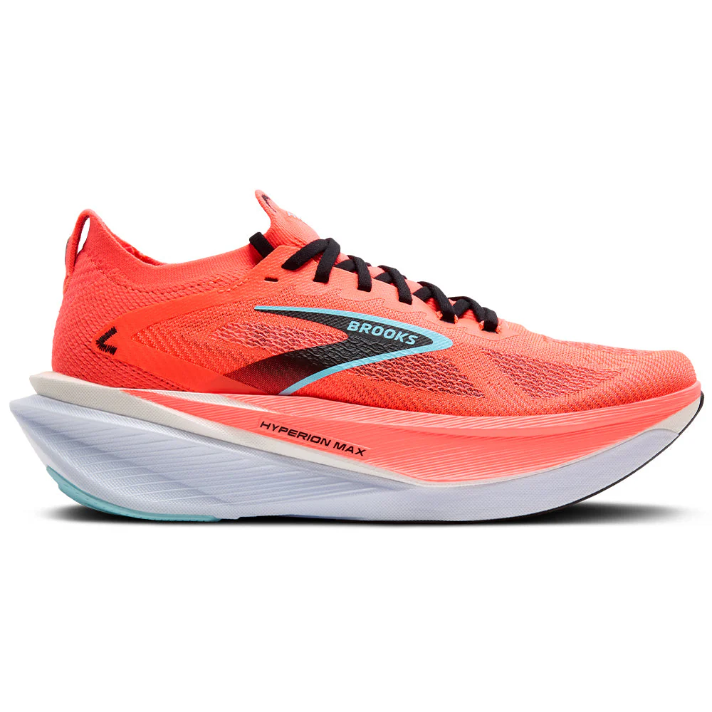 Men's Brooks Hyperion Max 3, Fiery Coral/Black/Atomizer, 9.5 D Medium