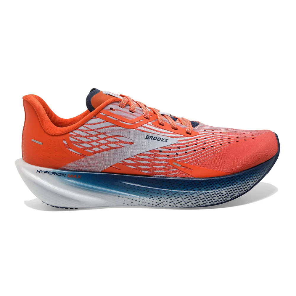 Men's Brooks Hyperion Max, Cherry Tomato/Arctic Ice/Titan, 7 D Medium