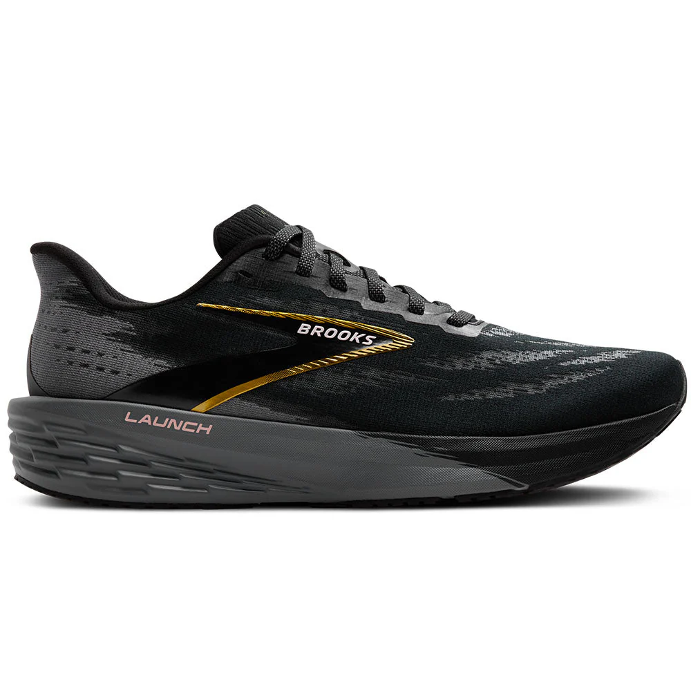 Men's Brooks Launch 11, Black/Grey/Gold, 9 D Medium