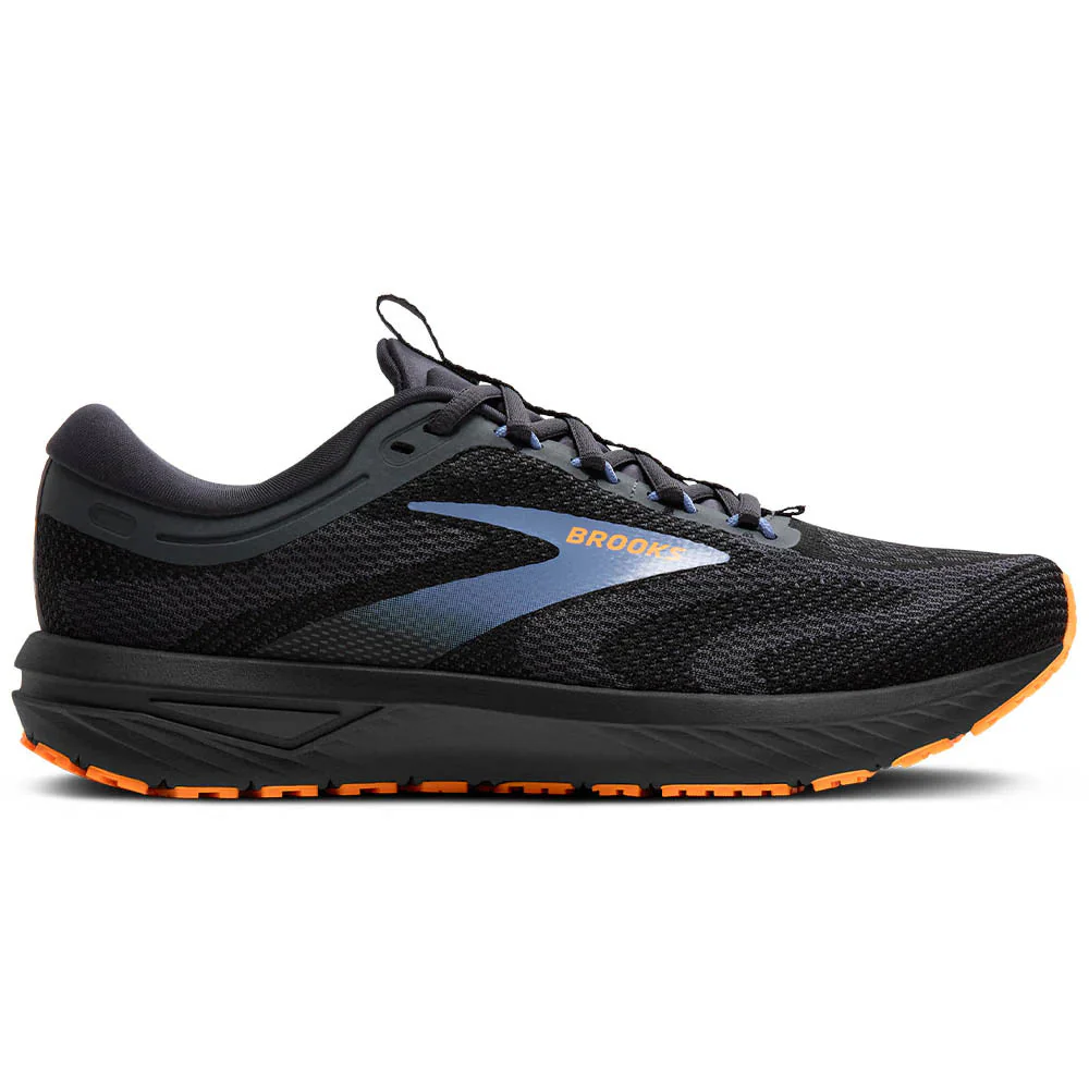 Men's Brooks Revel 7, Black/Country Blue/Orange, 11.5 D Medium